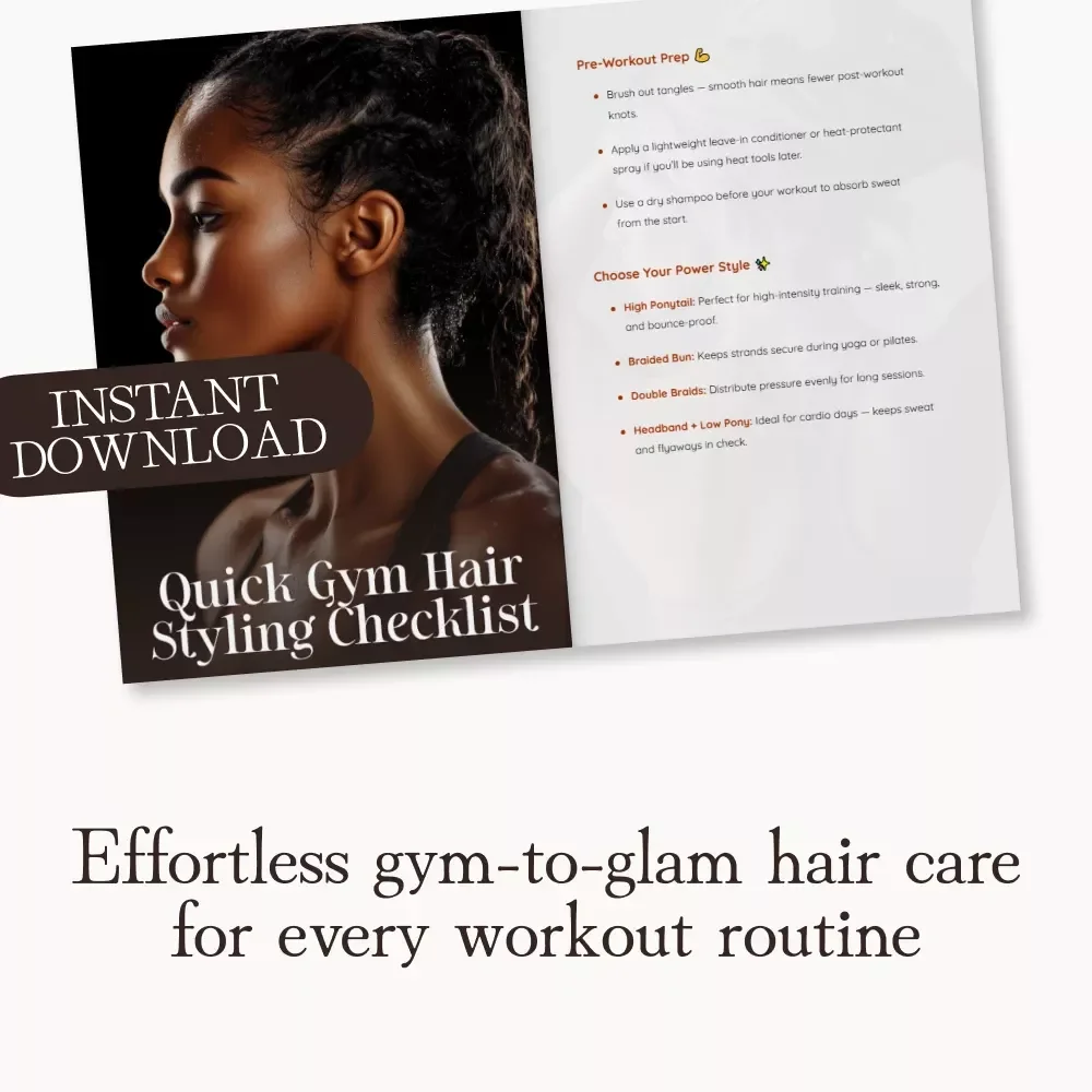 Quick Gym Hair Styling Checklist | Printable Guide for Effortless Workout Hair | Digital Download for Fitness Beauty Routines | How to Style Hair for a Workout