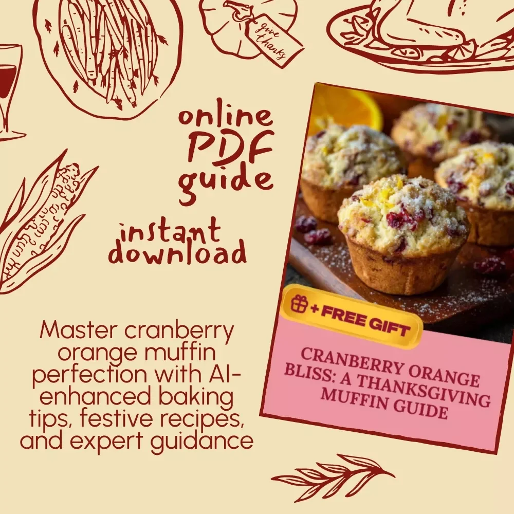 Cranberry Orange Bliss: A Thanksgiving Muffin Guide | Holiday Baking eBook, Festive Recipes, AI Baking Tips, Digital Download