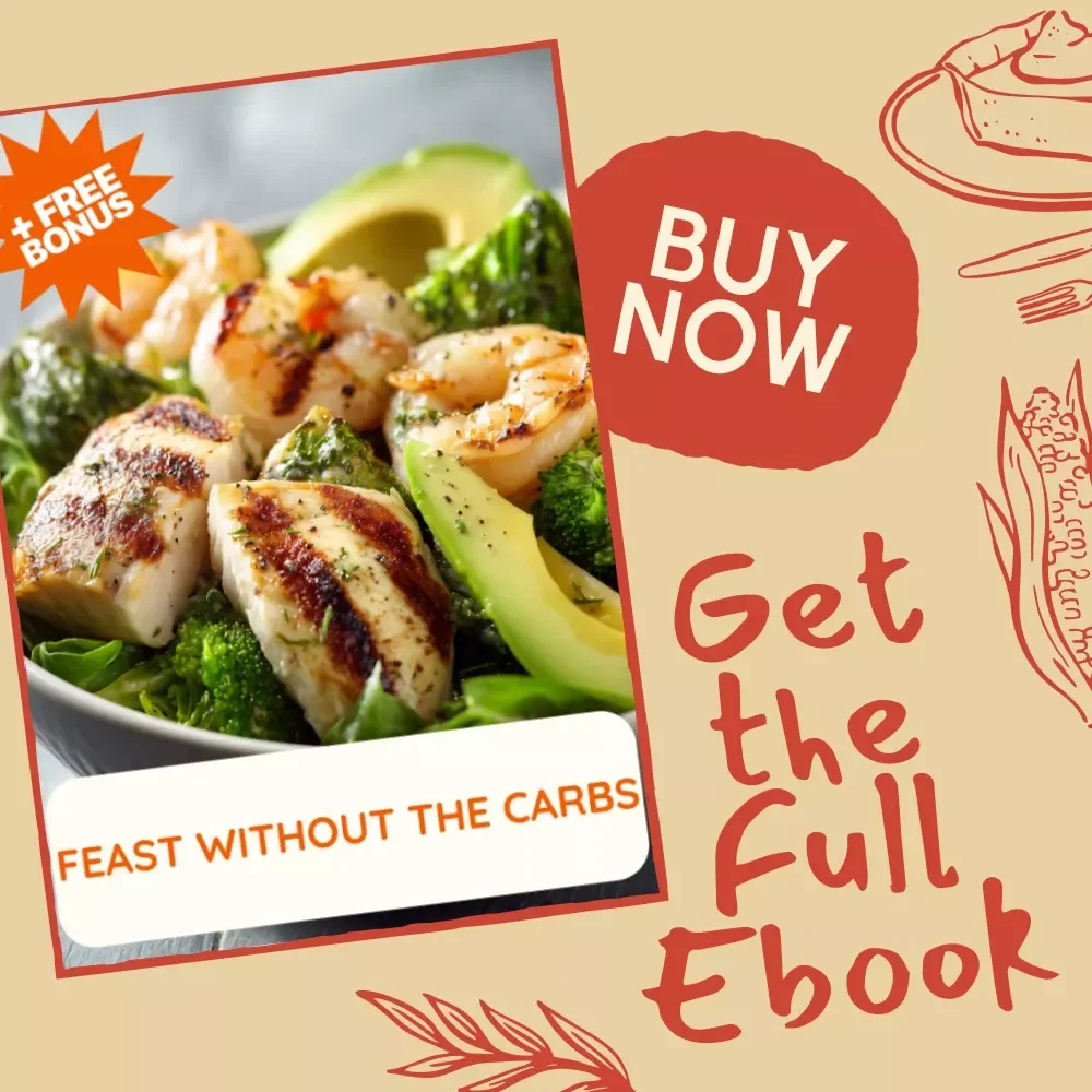 Feast Without the Carbs | Low-Carb Thanksgiving Dinner eBook | Digital Download Guide for Keto-Friendly Holiday Meals