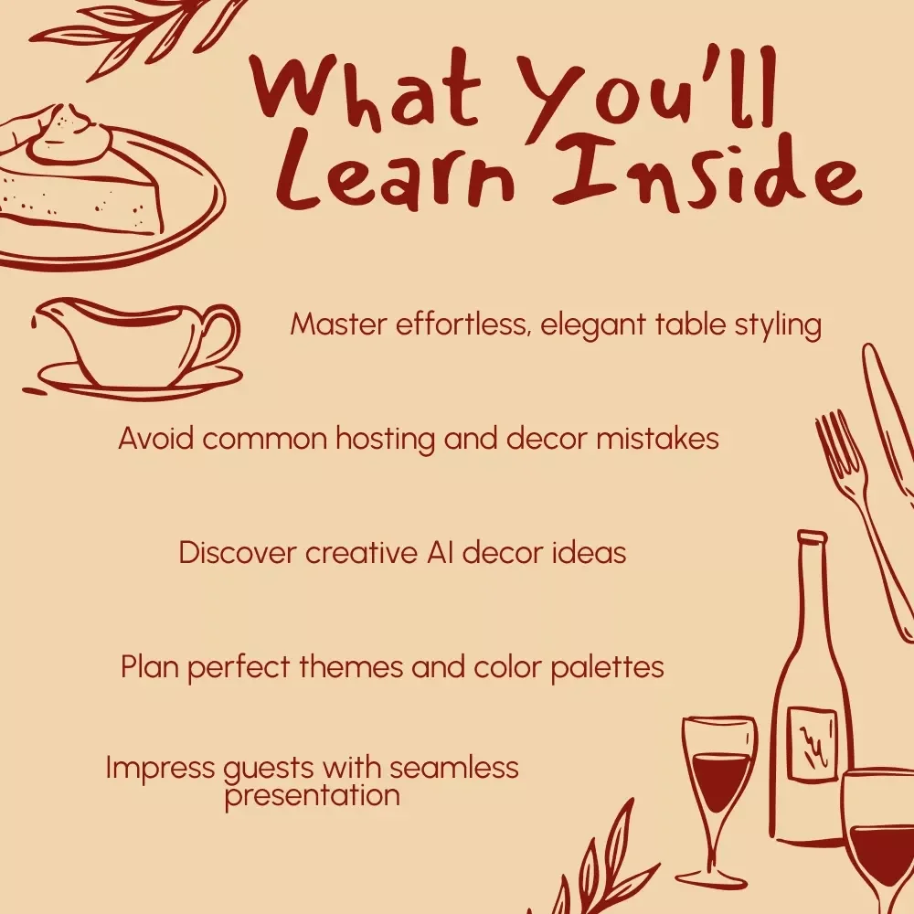 Feast in Style | Thanksgiving Table Setting Guide | Holiday Table Decor Ideas | AI-Enhanced Hosting eBook | Digital Download for Elegant Entertaining