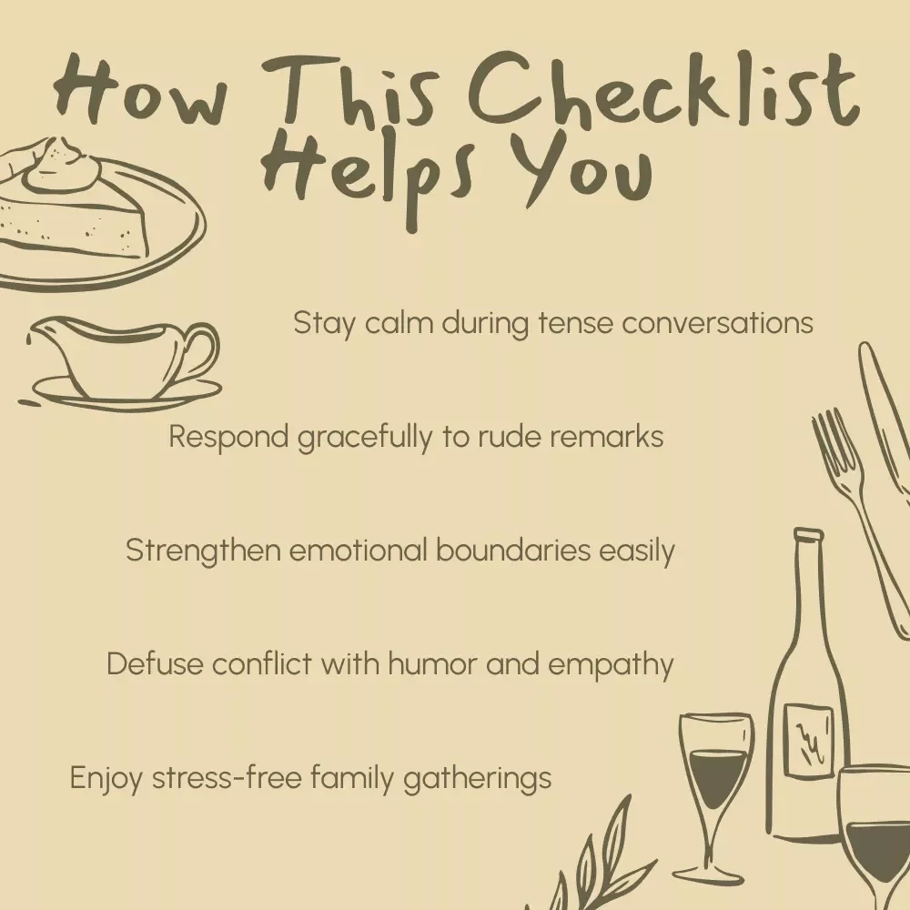 Handling Passive-Aggressive Comments at Thanksgiving | Digital Download Guide for Family Gatherings, Holiday Communication, and Conflict-Free Conversations | eBook + Checklist for Calm, Confident Responses