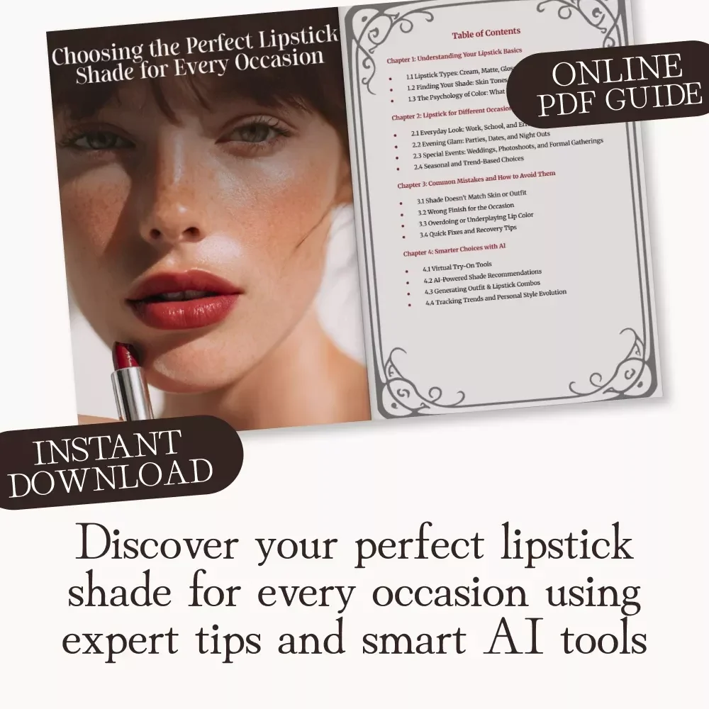 Choosing the Perfect Lipstick Shade for Every Occasion | Digital Guide | How to Choose Lipstick for Different Occasions | Lip Color Matching eBook for Makeup Lovers