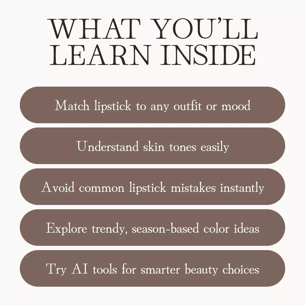 Choosing the Perfect Lipstick Shade for Every Occasion | Digital Guide | How to Choose Lipstick for Different Occasions | Lip Color Matching eBook for Makeup Lovers