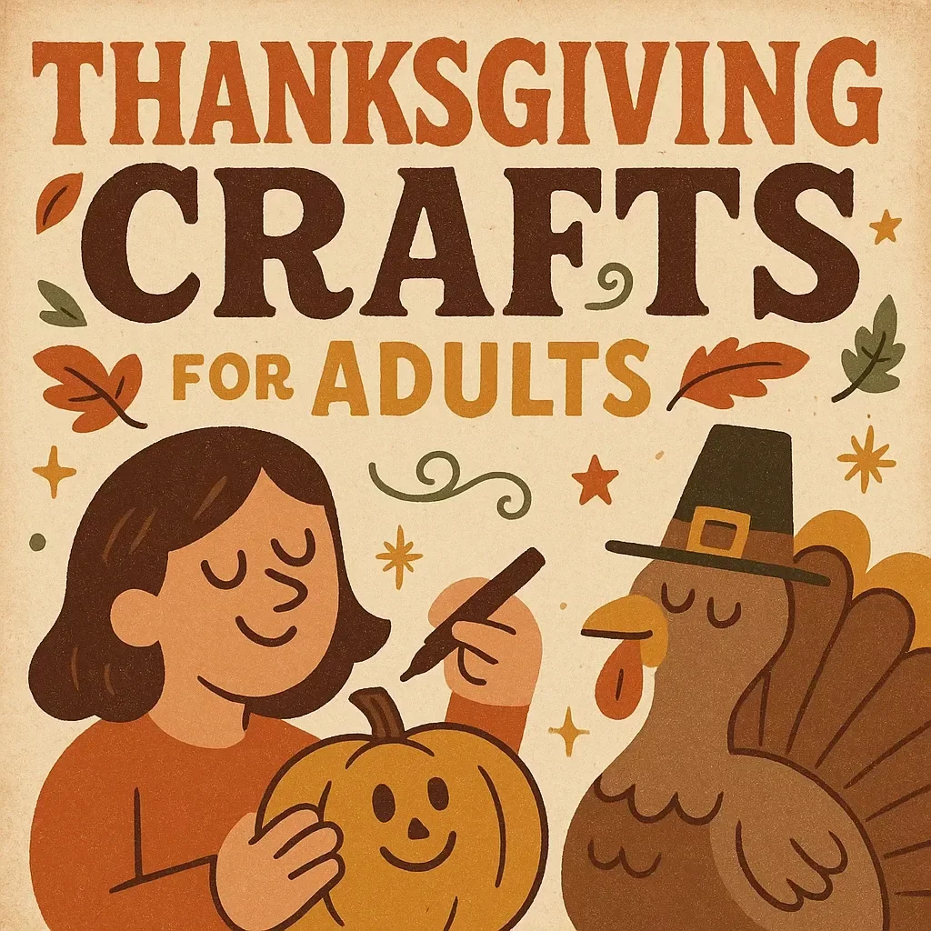 Thanksgiving Crafts for Adults – Easy & Fun Checklist | DIY Fall Décor Ideas, Printable Craft Guide for Thanksgiving Activities, Digital Download