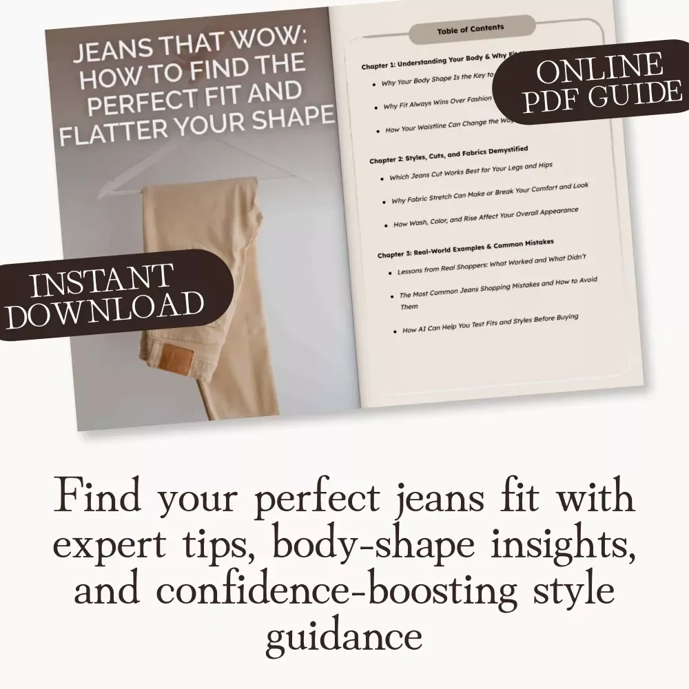 Jeans That Wow: How to Find the Perfect Fit and Flatter Your Shape | Digital Download Style Guide for Women | Denim Fit eBook, Fashion Checklist & Body Shape Styling Tips