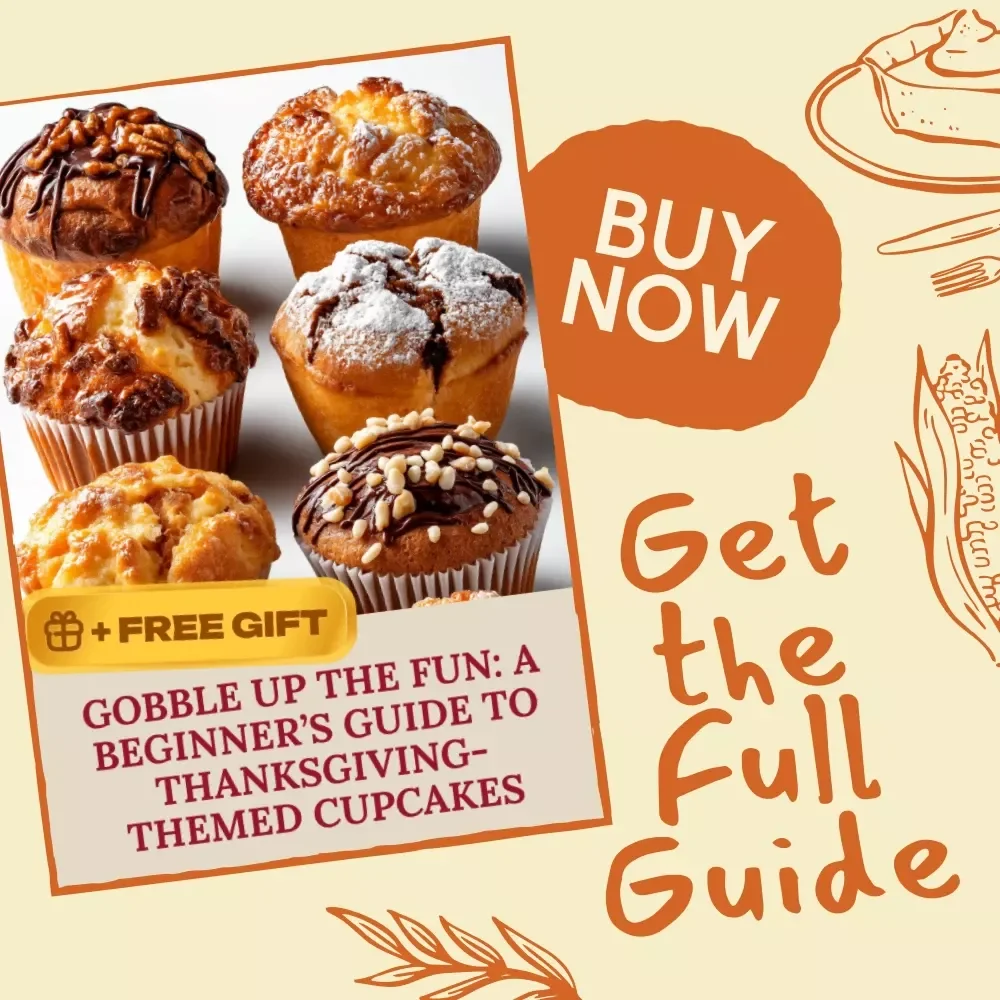 Gobble Up the Fun: A Beginner’s Guide to Thanksgiving-Themed Cupcakes | How to Make Thanksgiving-Themed Cupcakes | Digital Baking Guide for Beginners, Holiday Cupcake eBook, Fall Baking Inspiration