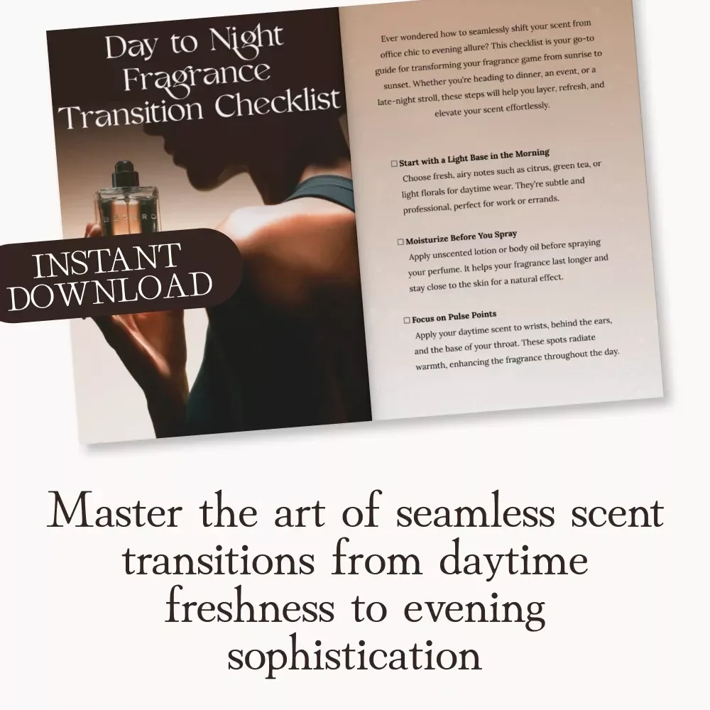 Day to Night Fragrance Transition Checklist | Perfume Layering Guide | Digital Download | How to Go from Office Chic to Evening Allure | Perfume Tips eBook | Fragrance Routine Planner | Printable Self-Care Checklist
