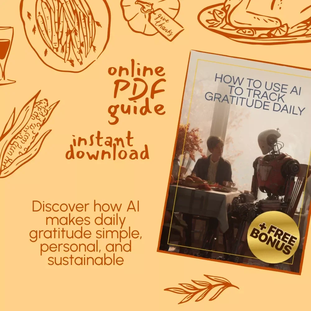 How to Use AI to Track Gratitude Daily | Digital Guide for Mindful Living, Journaling & Personal Growth | Printable & Downloadable eBook for Daily Reflection