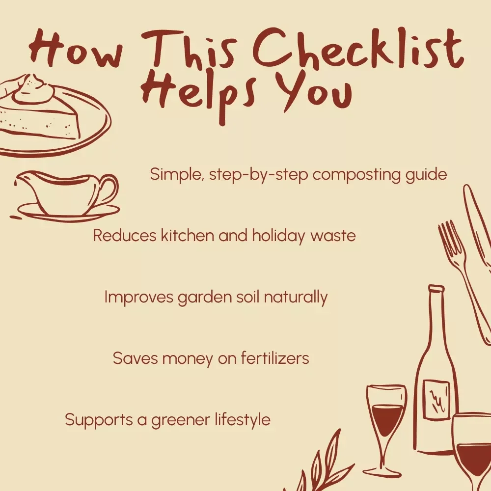 Turn Your Thanksgiving Scraps into Gold: Easy Composting Checklist | Eco-Friendly Guide on How to Compost Leftover Thanksgiving Food | Digital Download for Beginners