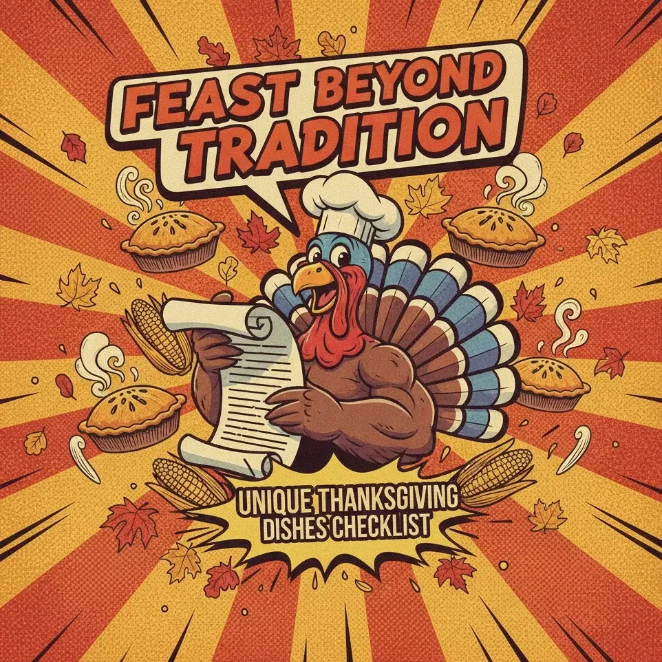 Feast Beyond Tradition: Unique Thanksgiving Dishes Checklist | Creative Holiday Menu Ideas | Digital Download for Food Lovers & Home Chefs