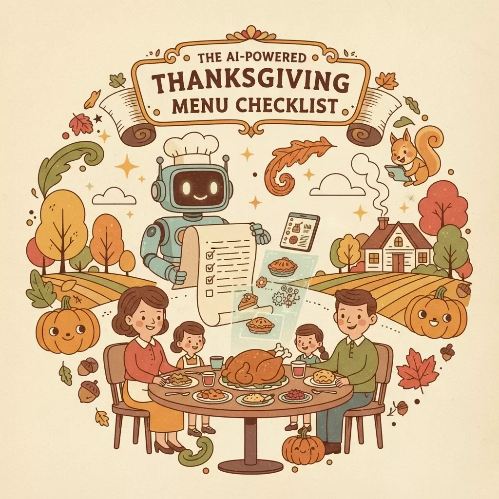 The AI-Powered Thanksgiving Menu Checklist | Digital Download, eBook & Guide for Stress-Free Holiday Planning, Recipe Scaling, Dietary Preferences & Creative Menu Ideas