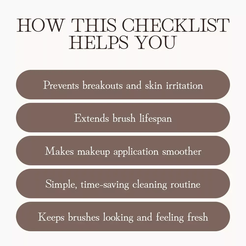 The Checklist: Clean Your Makeup Brushes Like a Pro | Printable Digital Download | How to Clean Makeup Brushes Effectively Guide for Beauty Lovers, Makeup Artists & Skincare Enthusiasts