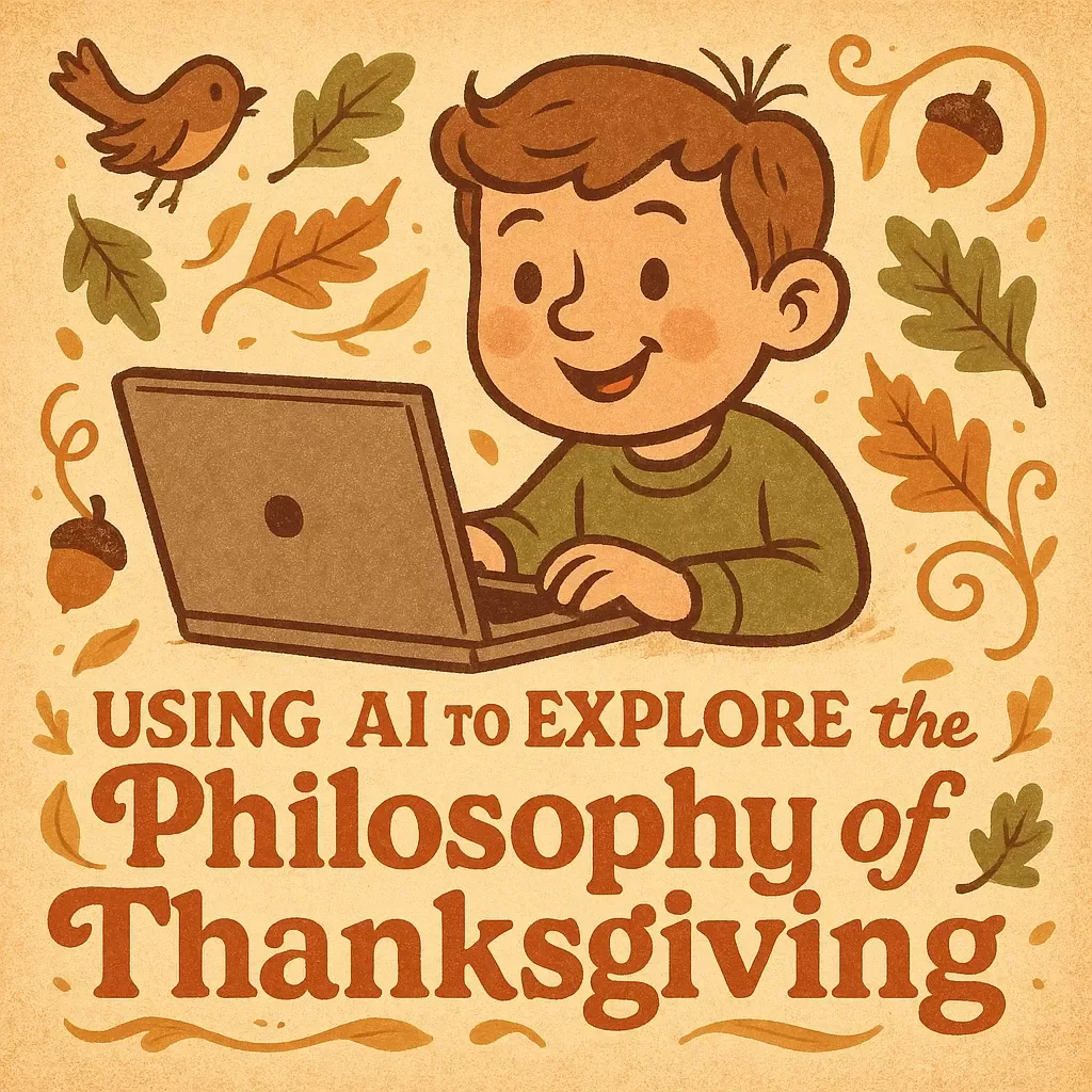 Using AI to Explore the Philosophy of Thanksgiving | Digital Guide on How to Use AI to Explore Philosophical Questions of Thanksgiving | Gratitude & Reflection eBook