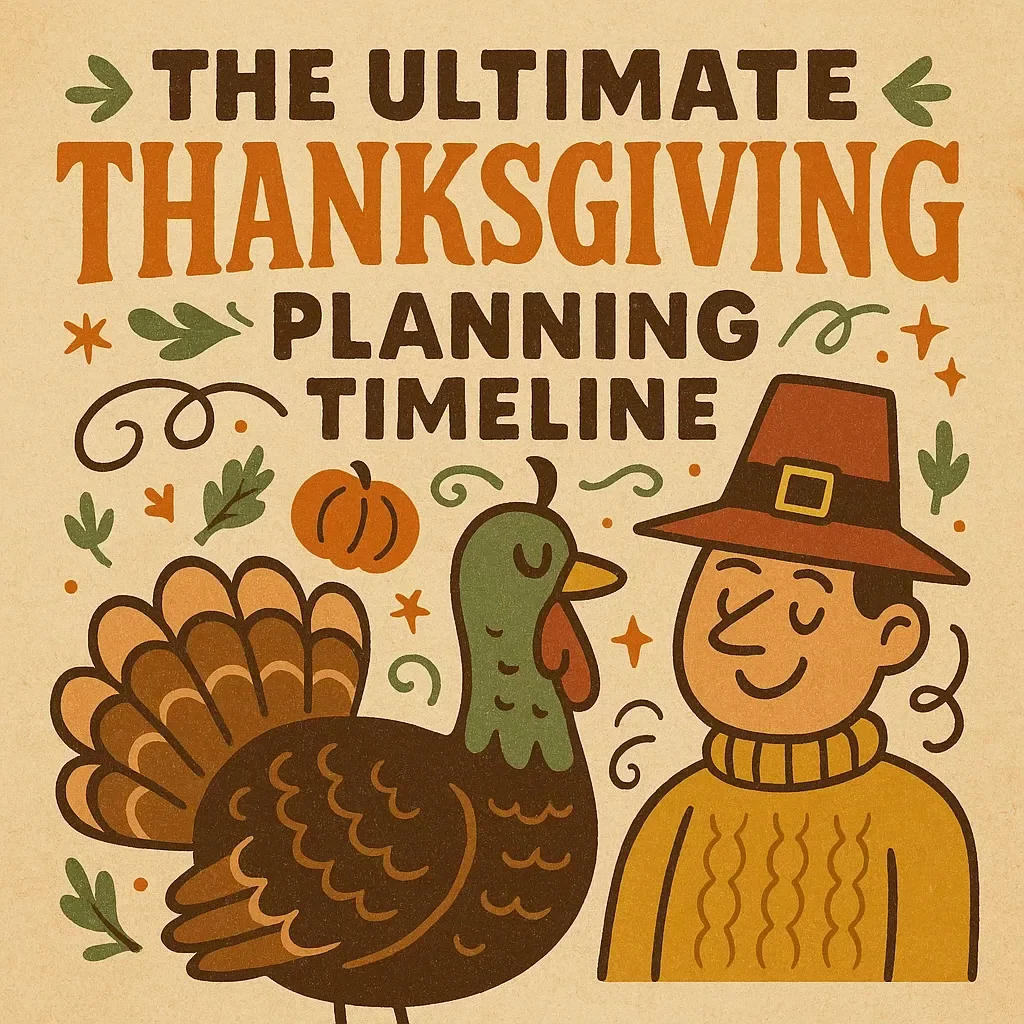 The Ultimate Thanksgiving Planning Timeline: Your Step-by-Step Countdown to Feast Day | Printable Thanksgiving Checklist | Thanksgiving Planning Timeline Guide for a Stress-Free Holiday