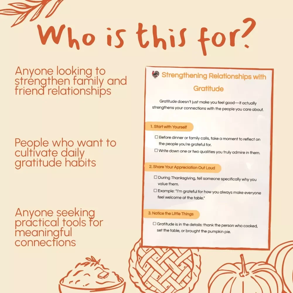 Strengthening Relationships with Gratitude – Digital Download eBook, Guide & Checklist for Family, Friends, and Daily Appreciation
