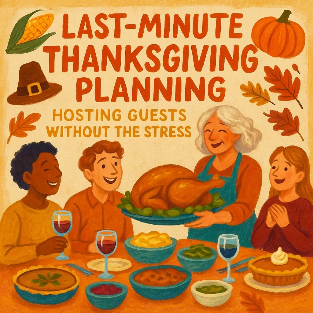 Last-Minute Thanksgiving Planning Checklist: Hosting Guests Without the Stress | Printable Holiday Guide | How to Plan Thanksgiving for Last Minute Guests