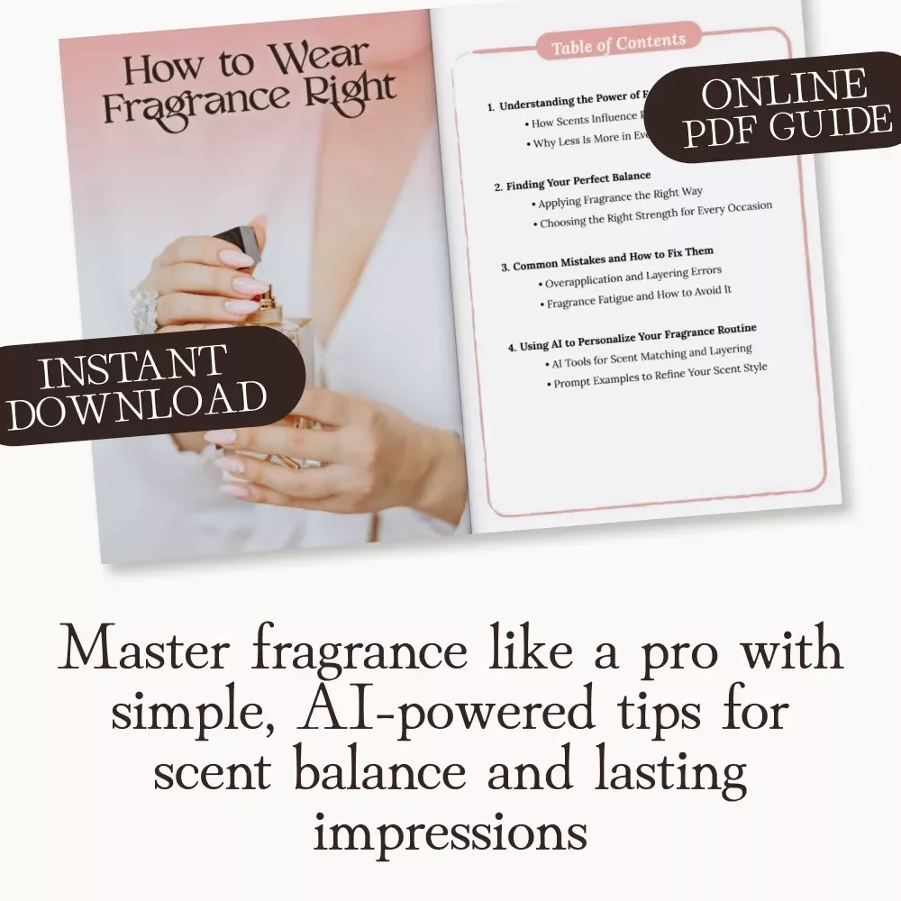 How to Wear Fragrance Right | Digital Fragrance Guide for Men & Women | eBook on Applying Perfume, Finding Your Scent Balance & Using AI for Personalized Fragrance Routines | Printable Checklist & Scent Layering Tips