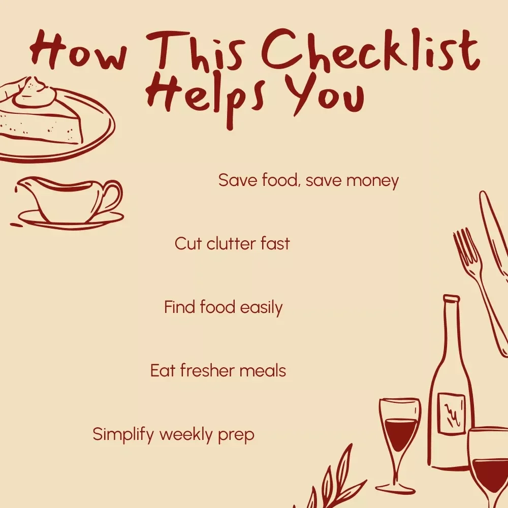 Your Fun & Foolproof Fridge Organization Checklist | Printable Digital Download for Easy Kitchen Storage & Tips for Organizing Leftovers in the Fridge