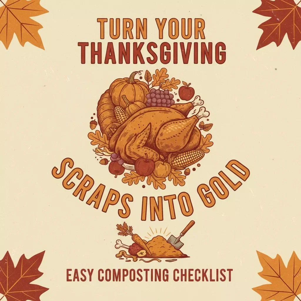 Turn Your Thanksgiving Scraps into Gold: Easy Composting Checklist | Eco-Friendly Guide on How to Compost Leftover Thanksgiving Food | Digital Download for Beginners