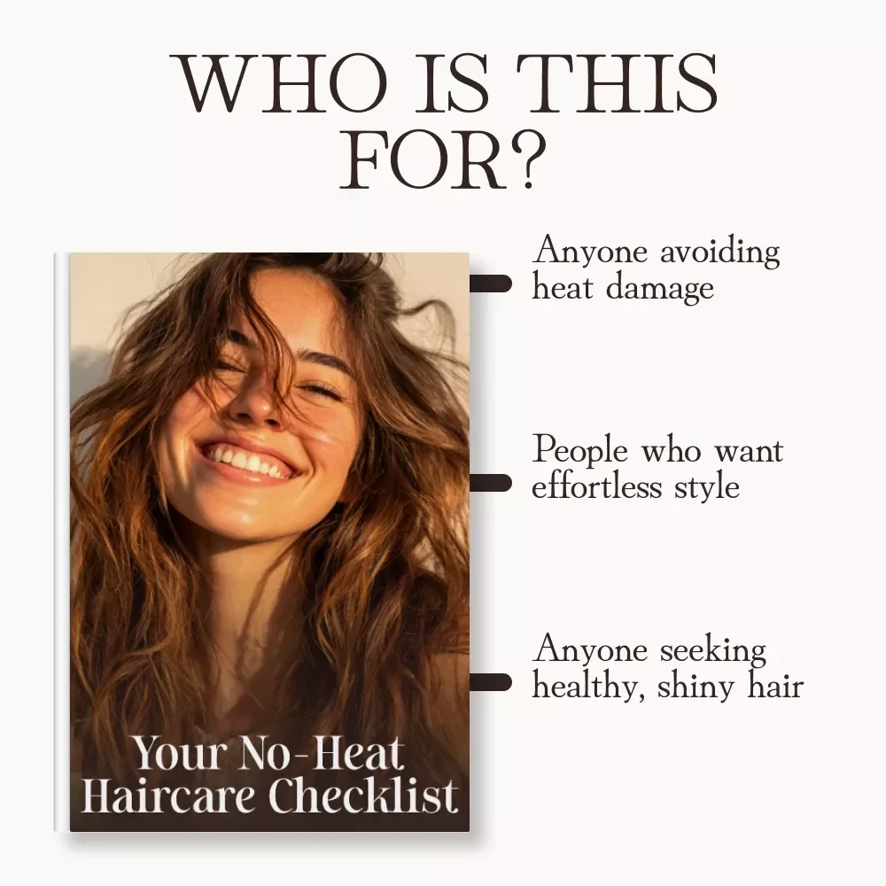 Your No-Heat Haircare Checklist | Natural Haircare Guide for Effortless No-Heat Hairstyles | Printable Digital Download for Healthy, Heat-Free Styling
