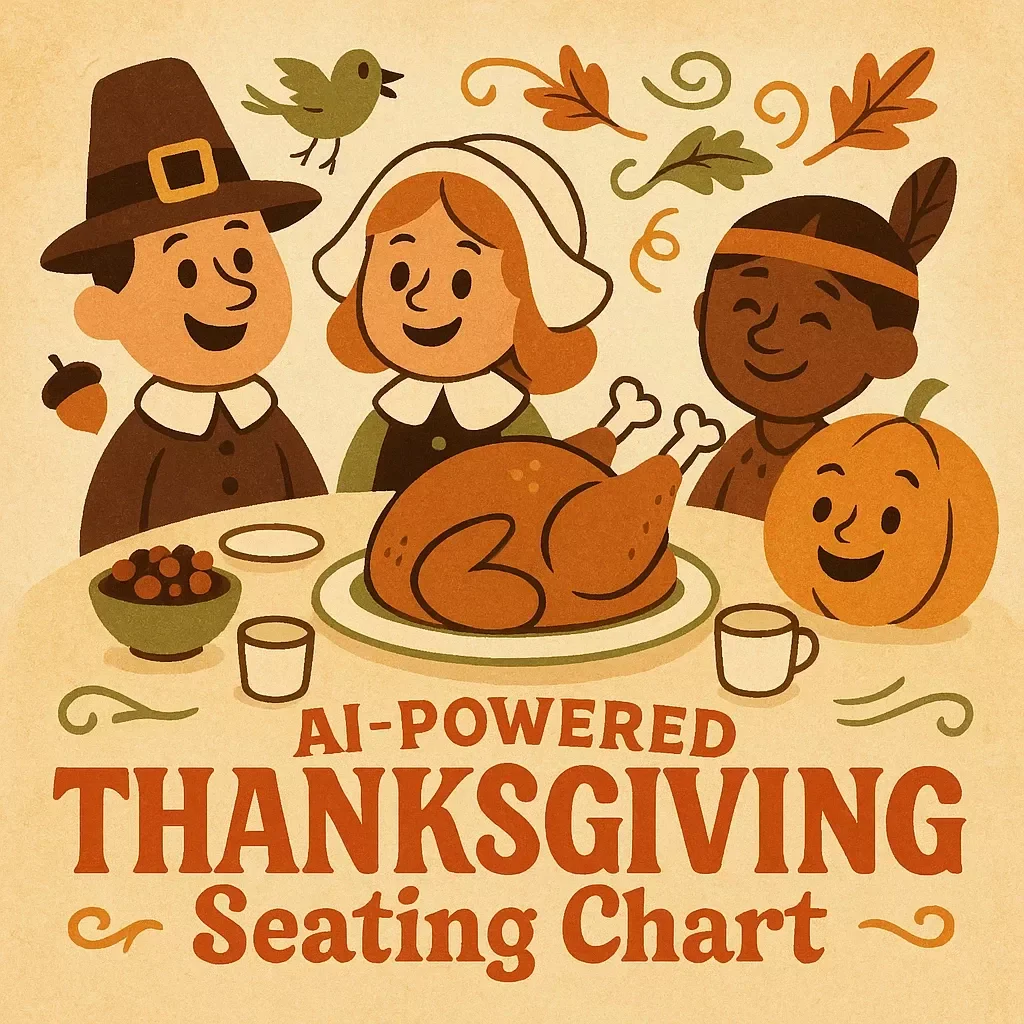 AI-Powered Thanksgiving Seating Chart Checklist | Digital Download | How to Use AI to Plan Thanksgiving Seating Chart | Holiday Hosting Guide