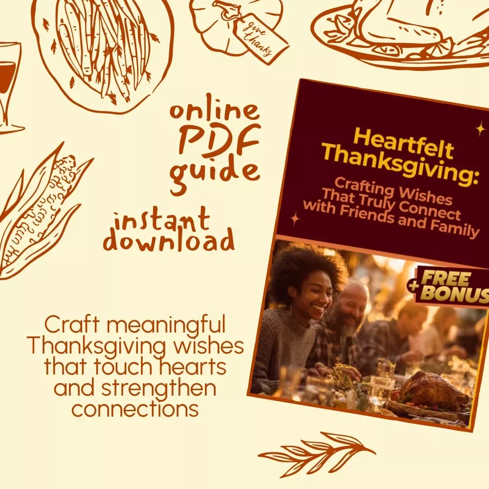Heartfelt Thanksgiving: Crafting Wishes That Truly Connect with Friends and Family | Digital Guide for Meaningful thanksgiving wishes to friends and family | eBook, Gratitude Messages & AI Writing Prompts