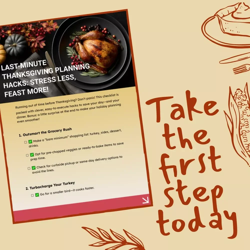 Last-Minute Thanksgiving Planning Hacks: Stress Less, Feast More | Printable Holiday Checklist | Instant Digital Download for Busy Hosts