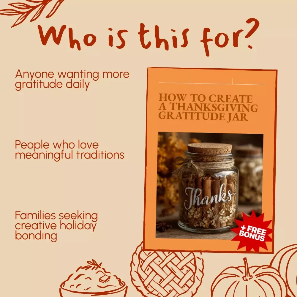 How to Create a Thanksgiving Gratitude Jar – Printable Guide for Families, Teachers & Self-Growth | Digital Download | How to Create a Gratitude Jar for Thanksgiving eBook
