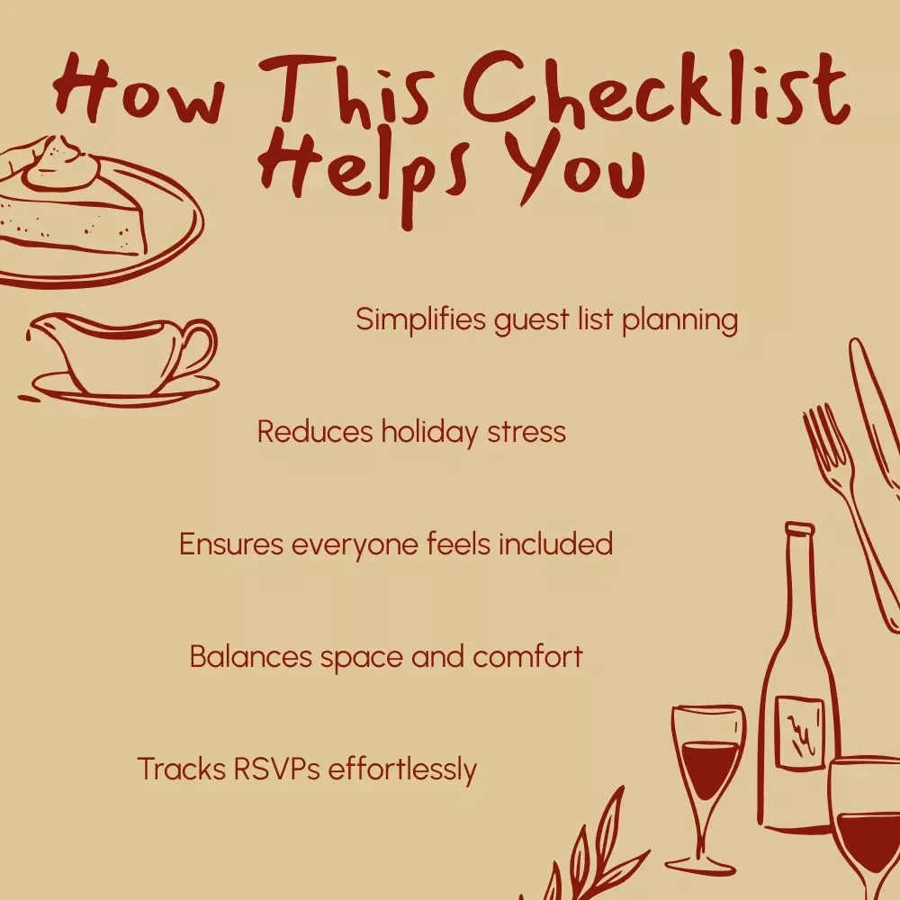 The Perfect Thanksgiving Guest List Checklist | Digital Download | Holiday Planning Guide for a Stress-Free and Enjoyable Thanksgiving