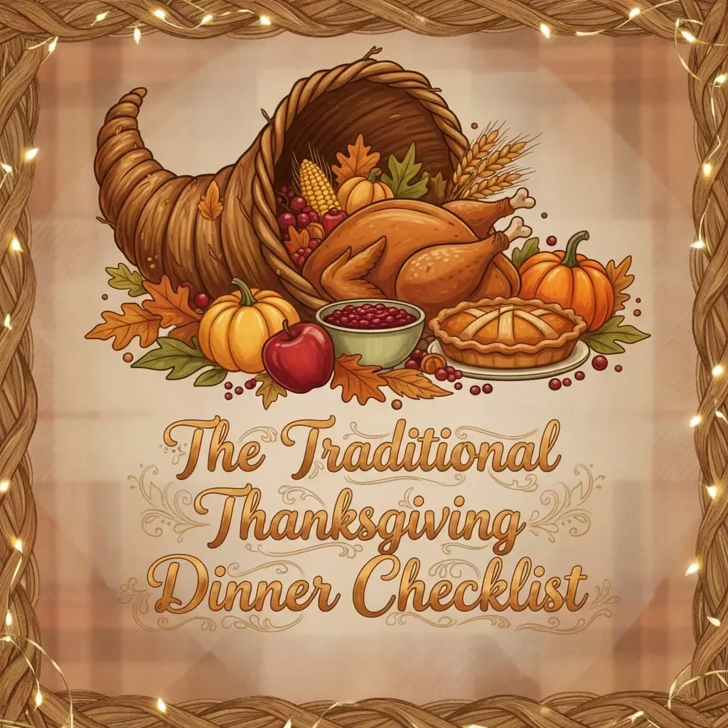 The Traditional Thanksgiving Dinner Checklist | Printable Holiday Meal Planner | Digital Download for Easy Traditional Thanksgiving Dinner Prep