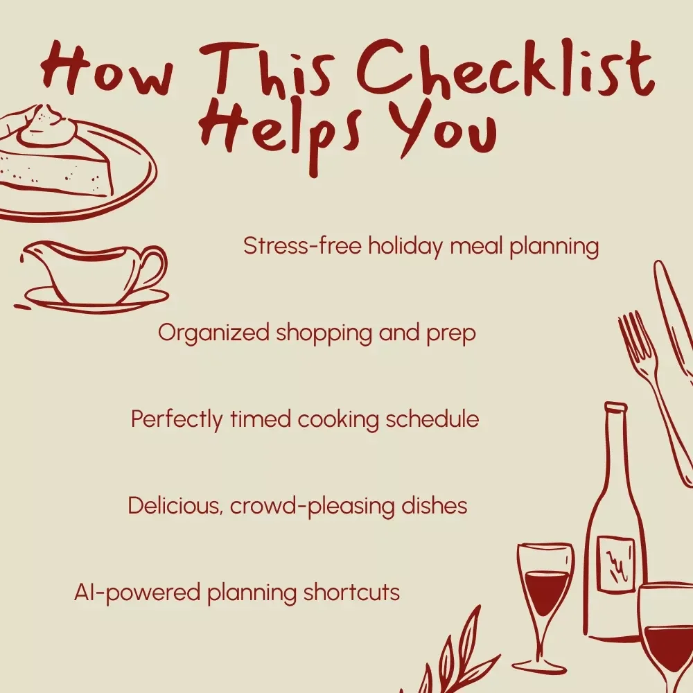 The Traditional Thanksgiving Dinner Checklist | Printable Holiday Meal Planner | Digital Download for Easy Traditional Thanksgiving Dinner Prep