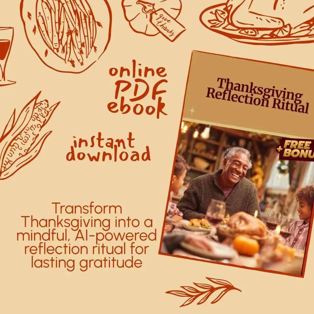 Thanksgiving Reflection Ritual | How to Turn Thanksgiving into a Yearly Reflection Ritual | Printable eBook & Digital Guide for Mindful Gratitude and Family Connection