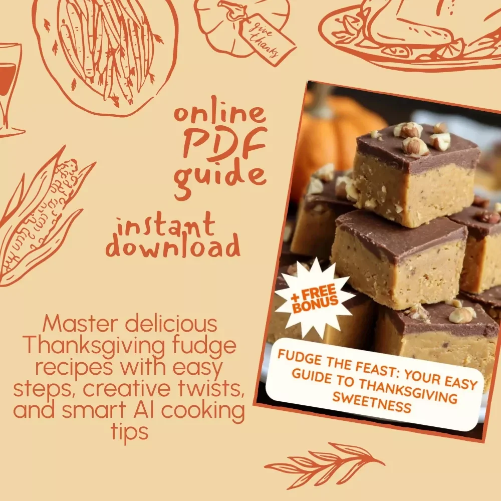 Fudge the Feast: Your Easy Guide to Thanksgiving Sweetness | Digital Download eBook, Thanksgiving Dessert Recipes, AI Cooking Tips, Holiday Fudge Making Guide