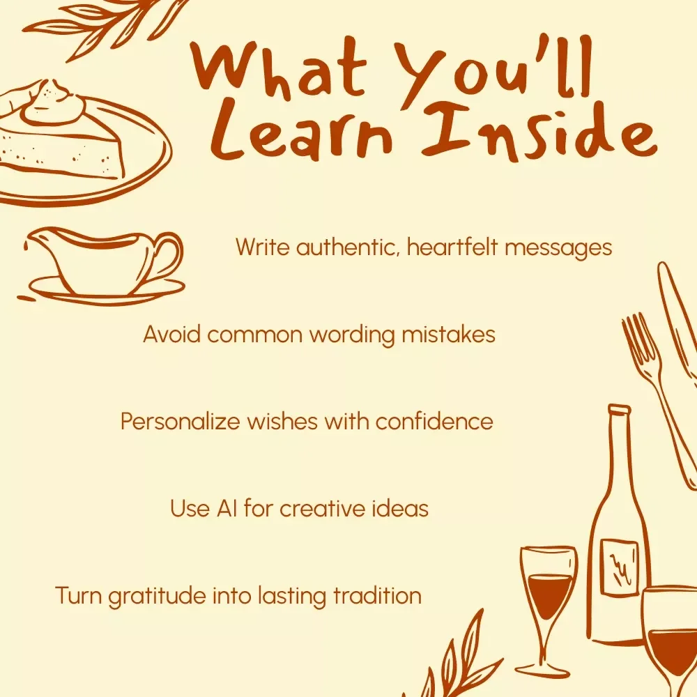Heartfelt Thanksgiving: Crafting Wishes That Truly Connect with Friends and Family | Digital Guide for Meaningful thanksgiving wishes to friends and family | eBook, Gratitude Messages & AI Writing Prompts