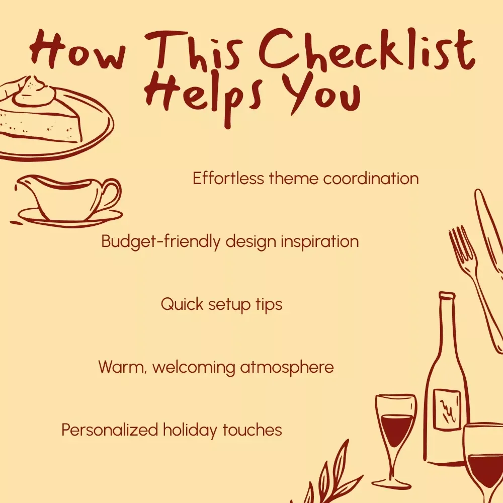 The Ultimate Thanksgiving Decorating Checklist | Printable Digital Download | Best Way to Decorate for Thanksgiving | Holiday Home Styling Guide