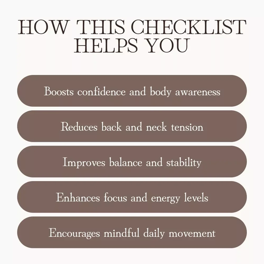 Your Ultimate Posture Checklist | Digital Download Guide for Perfect Posture, Confidence & Pain-Free Living