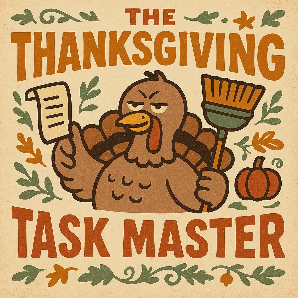 The Thanksgiving Task Master Checklist | Best Way to Assign Thanksgiving Tasks | Printable Digital Download for Organized Holiday Planning