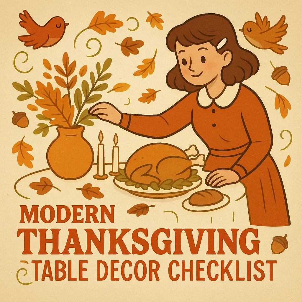 Modern Thanksgiving Table Decor Checklist | Minimalist Holiday Table Styling Guide | Digital Download for Modern Thanksgiving Table Decor