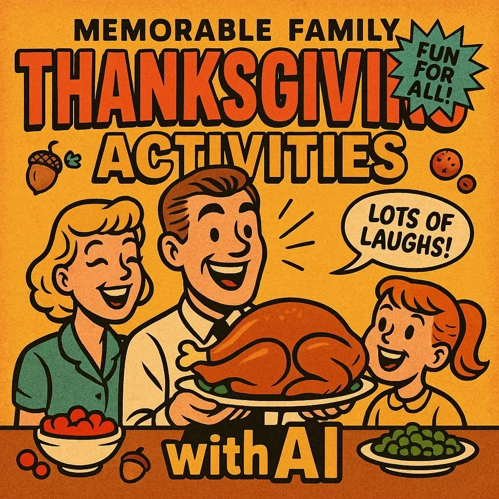 Memorable Family Thanksgiving Activities with AI | Digital Gratitude Guide | How to Use AI to Make a Family Gratitude Activity | Printable & Interactive eBook for Families