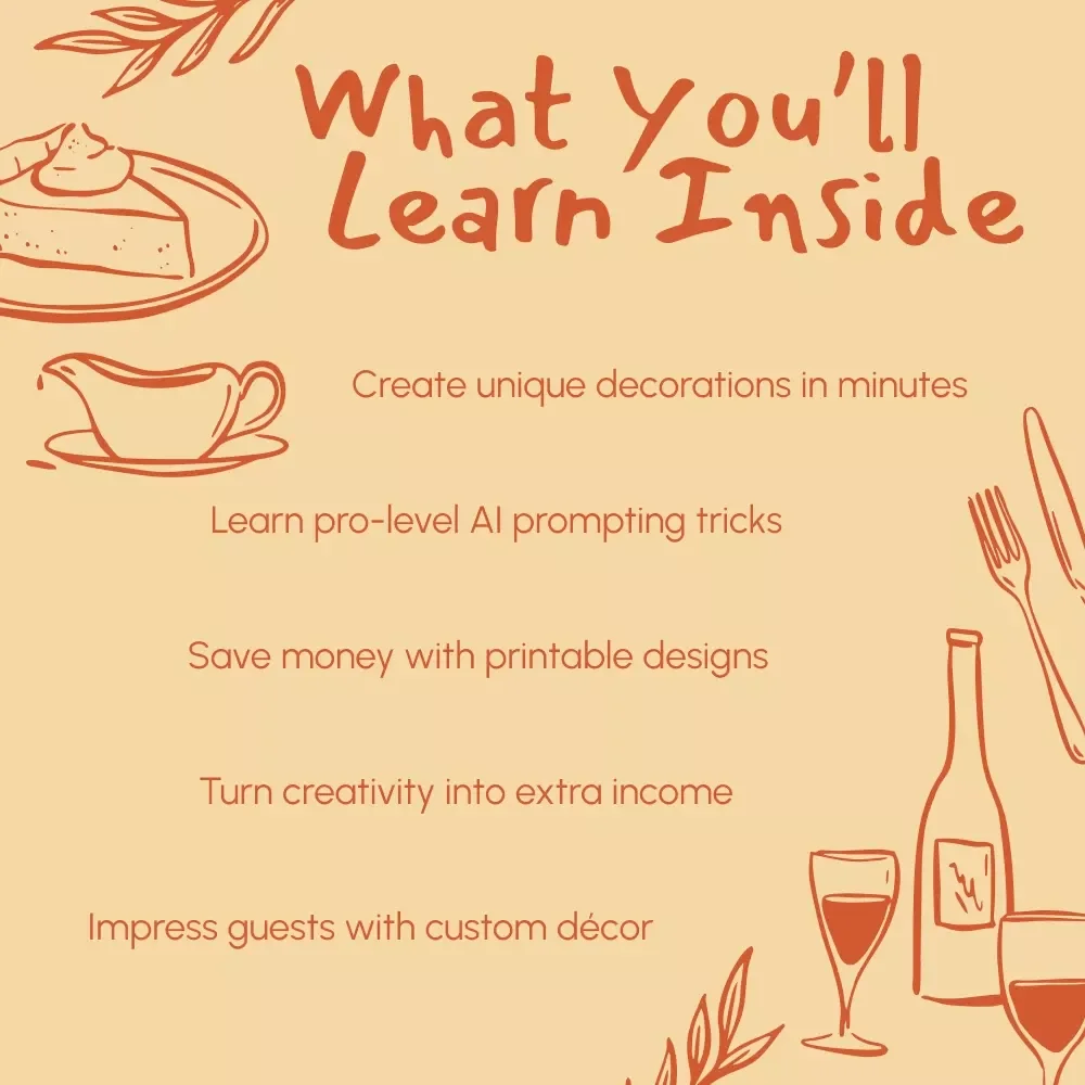 Smart & Festive: How to Use AI to Create Thanksgiving Printable Decorations | AI Thanksgiving Printables Guide, eBook for Creative Holiday Decor, Digital Download for DIY Fall Crafts