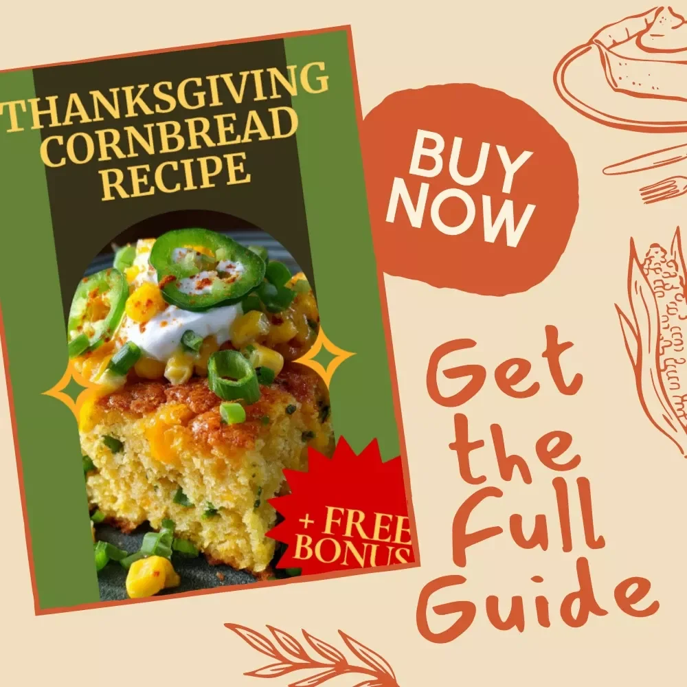 Thanksgiving Cornbread Recipe | Cozy Holiday eBook | Easy Step-by-Step Guide, Family Tradition, and AI Cooking Creativity for Flavor Variations | Perfect Moist Homemade Cornbread Digital Download