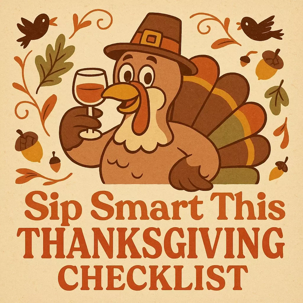 Sip Smart This Thanksgiving Checklist | Digital Download for Managing Alcohol Intake at Thanksgiving | Mindful Drinking Guide & Holiday Wellness Planner