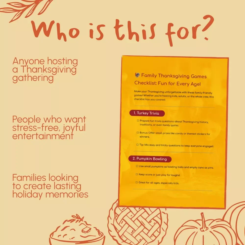 Family Thanksgiving Games Checklist: Fun for Every Age | Printable Family Thanksgiving Games, Holiday Party Activities & Kids’ Entertainment Ideas
