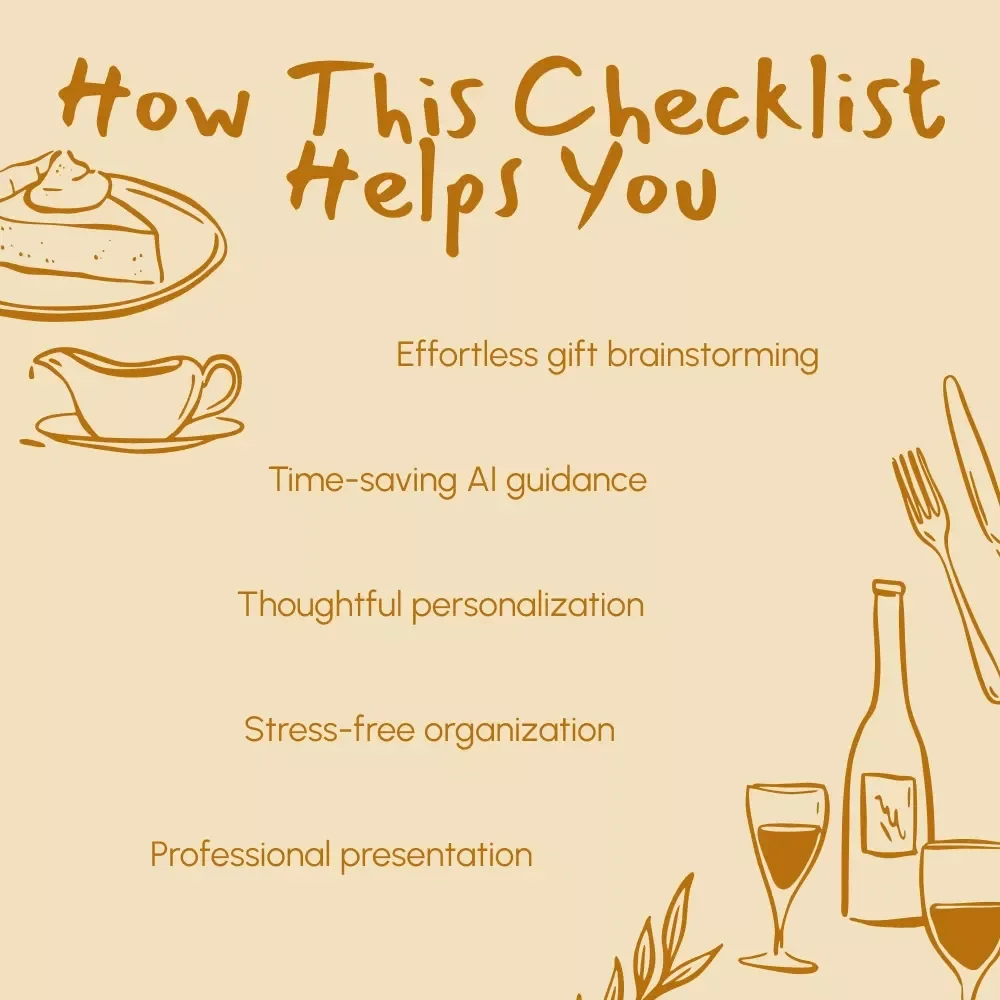 AI-Powered Thanksgiving Gift Basket Checklist | Digital Download Guide for How to Use AI to Plan a Thanksgiving Gift Basket | Printable Holiday Planner for Creative, Personalized Gifts