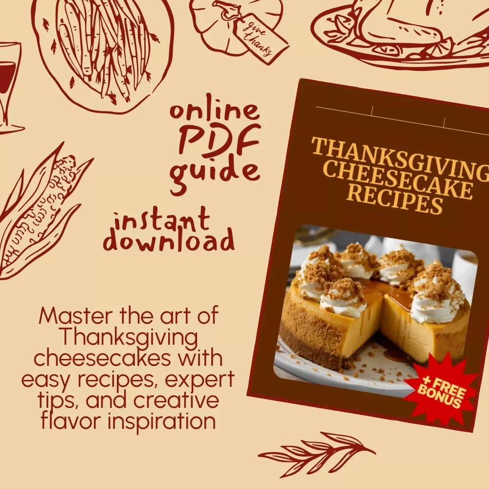 Thanksgiving Cheesecake Recipes | Festive Holiday Dessert eBook | Digital Download | Easy & Delicious Cheesecake Guide for Thanksgiving Table, Pumpkin & Cranberry Swirl Cheesecake Ideas