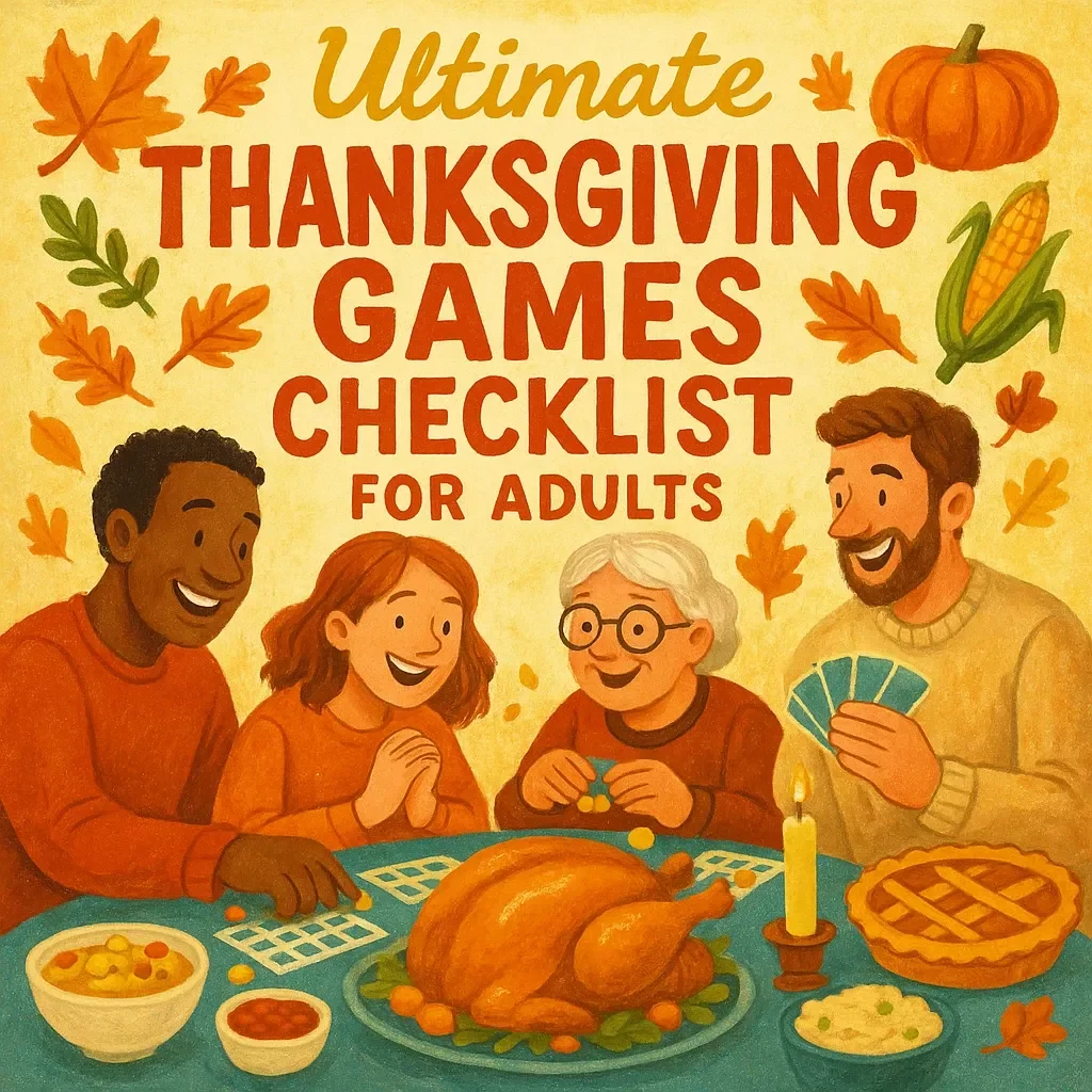 Ultimate Thanksgiving Games Checklist for Adults | Printable Thanksgiving Party Games | Fun Holiday Activities for Friends & Family | Thanksgiving eBook & Digital Download