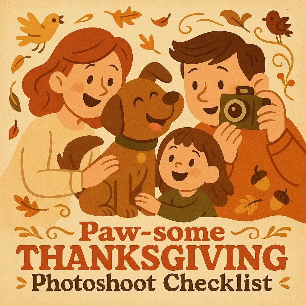Paw-some Thanksgiving Photoshoot Checklist | Thanksgiving-Themed Pet Photoshoot Ideas | Digital Download Printable Guide for Pet Lovers