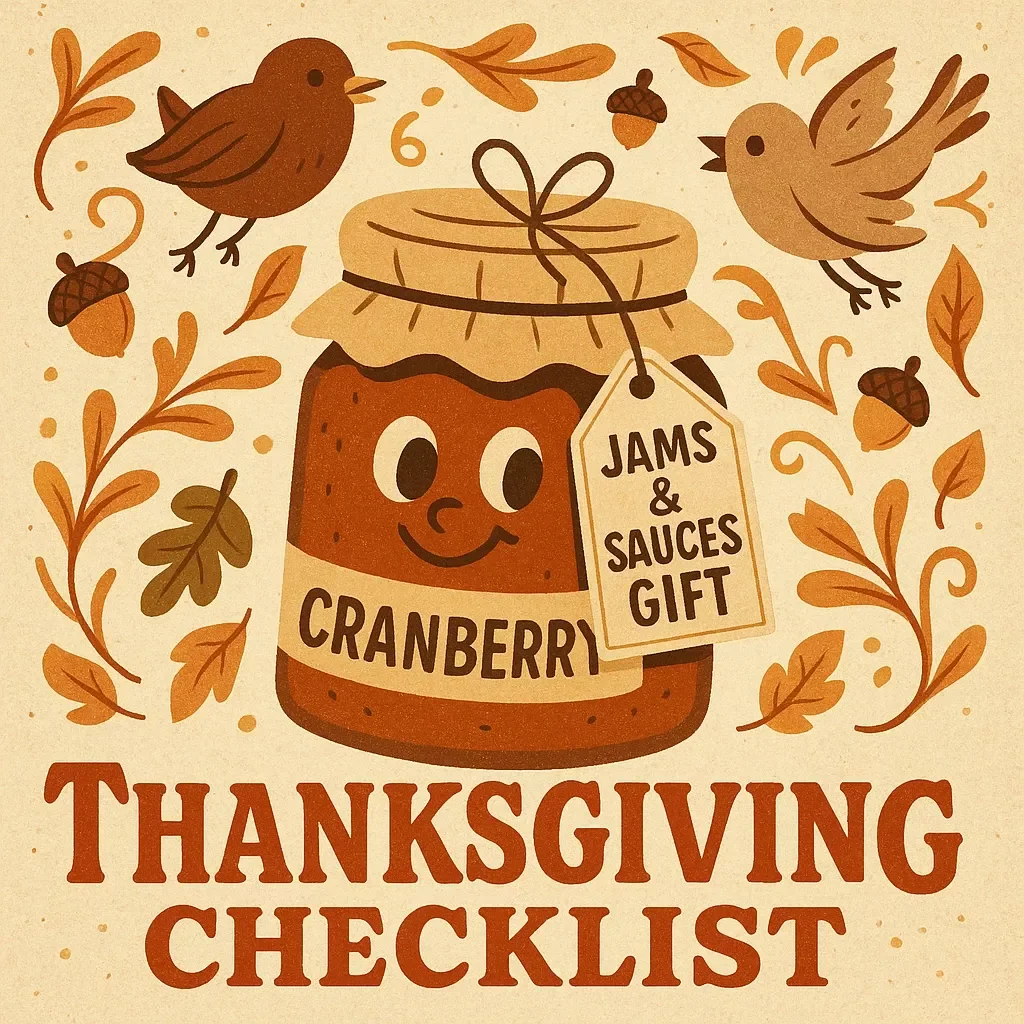 Thanksgiving Jams & Sauces Gift Checklist | Printable Holiday Gift Guide for Homemade & Artisanal Jams and Sauces | Thanksgiving Gifts Ideas