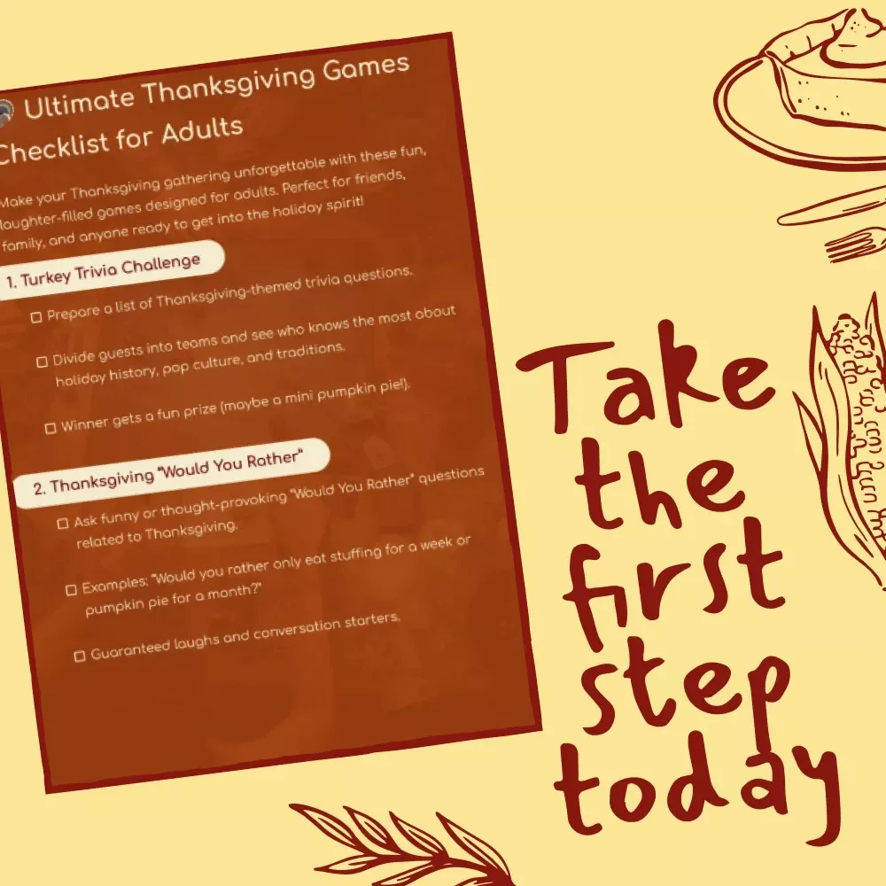 Ultimate Thanksgiving Games Checklist for Adults | Printable Thanksgiving Party Games | Fun Holiday Activities for Friends & Family | Thanksgiving eBook & Digital Download