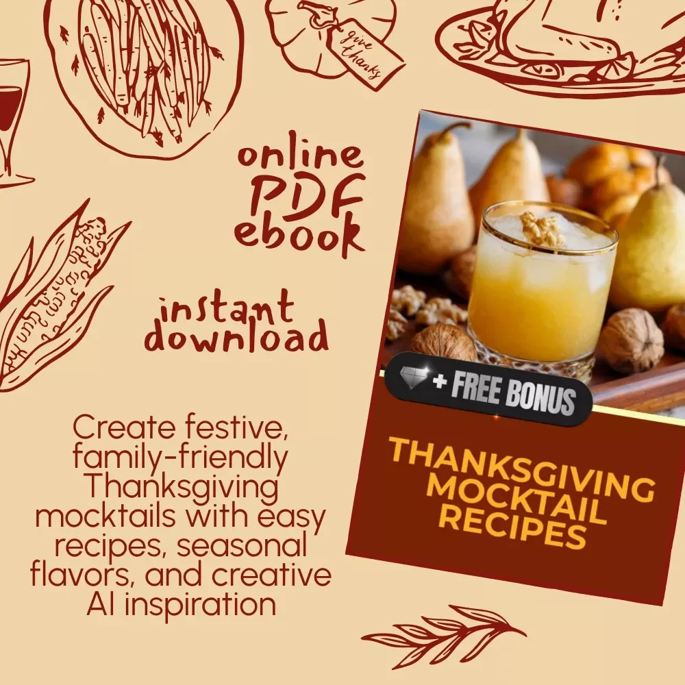 Thanksgiving Mocktail Recipes | Festive Non-Alcoholic Drinks eBook | Holiday Drink Ideas | Family-Friendly Fall Beverages | Cozy Autumn Party Drinks | Digital Download Guide